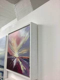 Adele Riley. Path of surf groomed sand. Contemporary seascape Painting for Sale