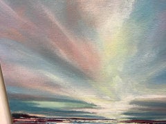 Adele Riley. Towards the sea lit-sky. Contemporary seascapes painting sunset art