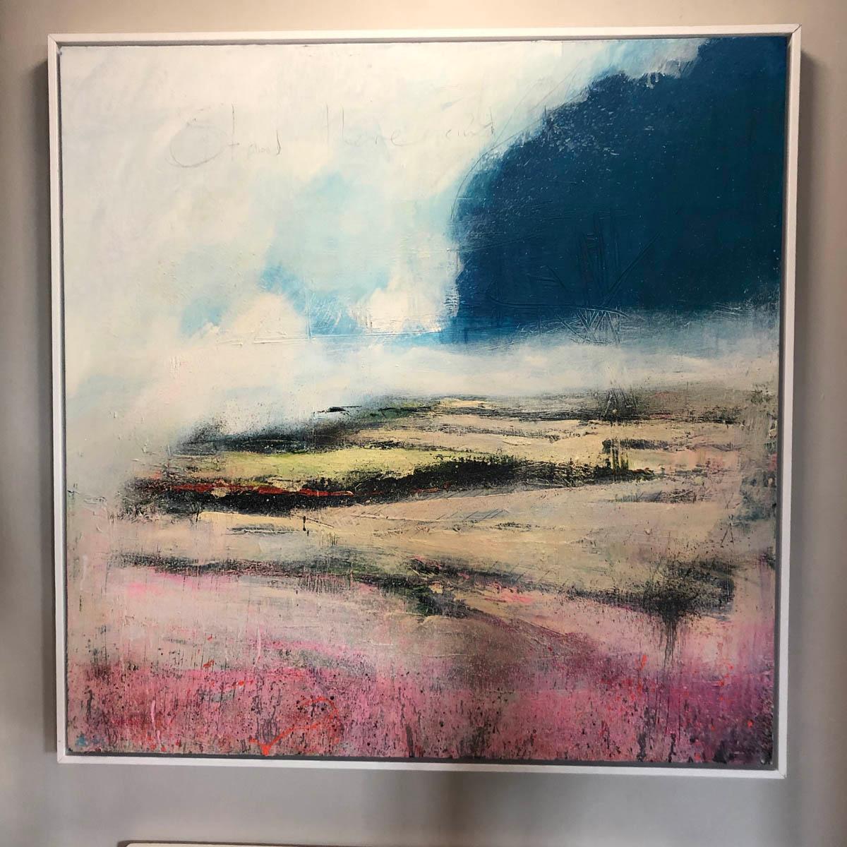Barry Kelly
Stand There and Breathe
Original Mixed Media Painting
Oil Paint and Mixed Media on Canvas
Size: H 99.5cm x W 99.5cm x D 5.5cm
Framed Size: H 104cm x W 104cm x D 5.5cm
Sold Framed in a White Box Frame

Stand There and Breathe is and