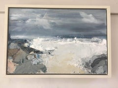 Stormy Sea BY JEMMA POWELL, Original Oil Painting, Contemporary Seascape Art