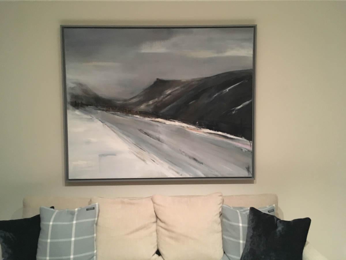 Top Road Virginia Ray. Large, affordable, atmospheric original oil and mixed med 1