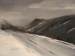 Top Road Virginia Ray. Large, affordable, atmospheric original oil and mixed med