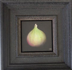 Dani Humberstone, Green Fig, Original Oil Painting, Still Life Art, Food Art