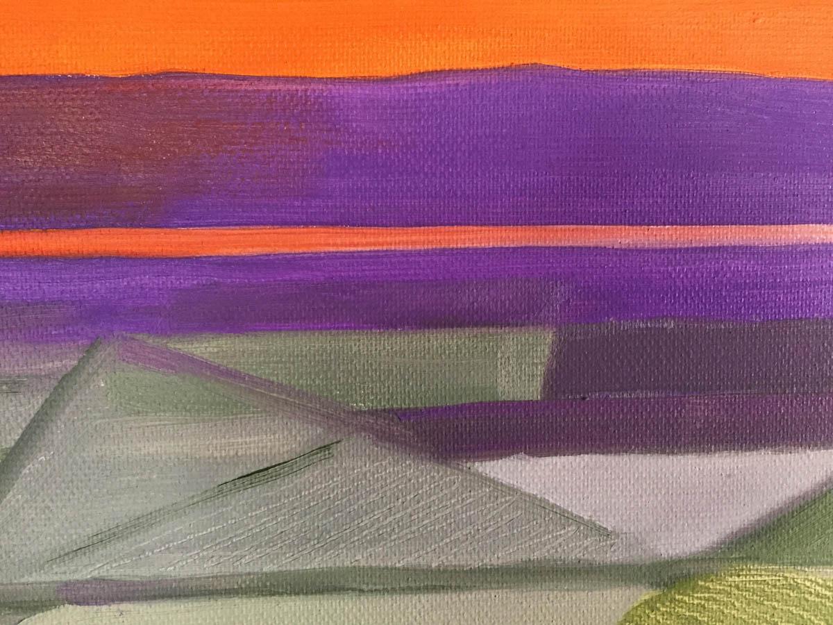 Escarcha temprana, Severn Vale POR CHRISTO SHARPE, Arte Paisaje Abstracto, Arte Naif - Landscape Painting Negro de Christo Sharpe