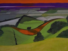 Early frost, Severn Vale BY CHRISTO SHARPE, Abstract Landscape Art, Naive Art