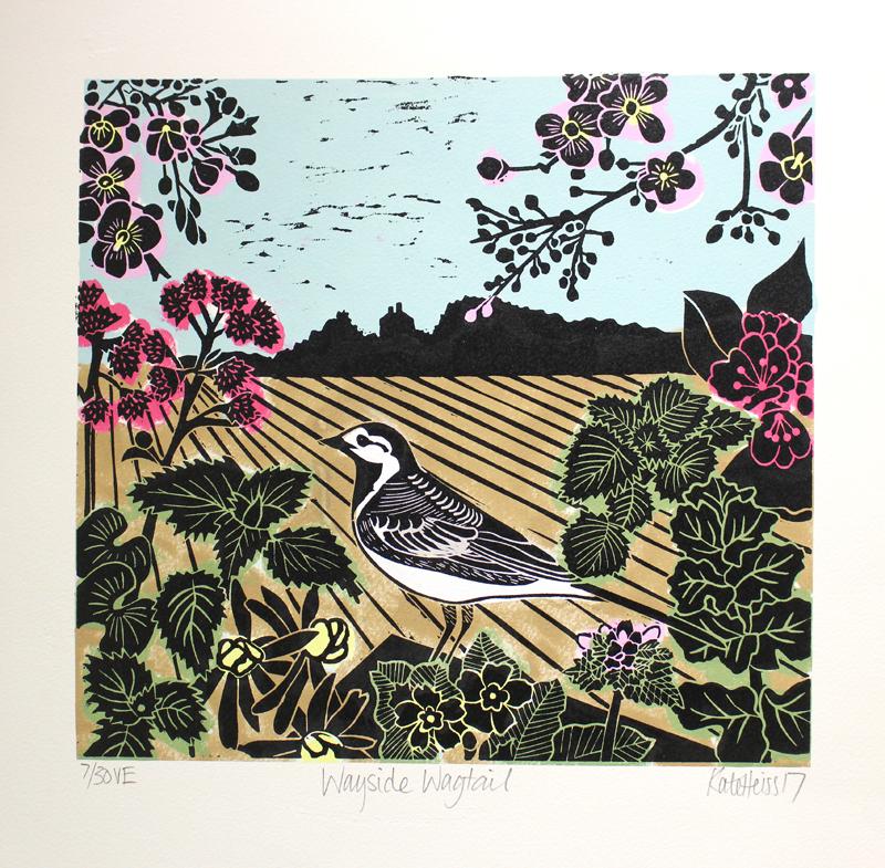 Print di Kate Heiss - Wayside Wagtail DI KATE HEISS, Arte del paesaggio, Arte della natura