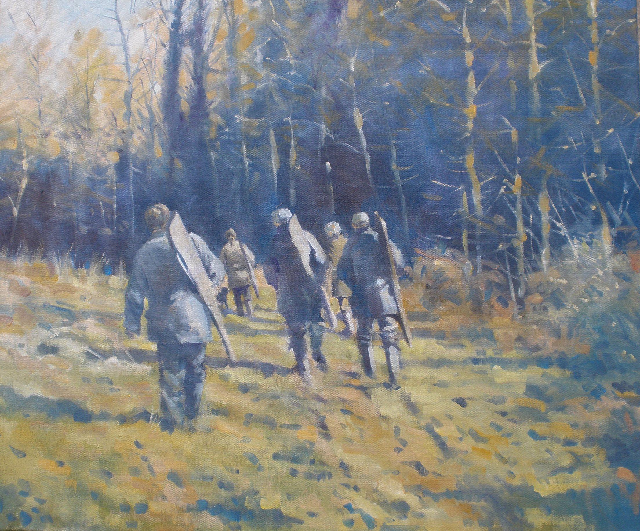 Colin Allbrook, Below the Wood, Original Contemporary Oil Painting, Rural Art