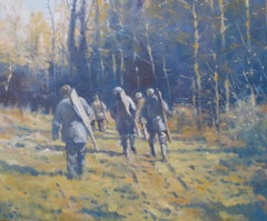 Colin Allbrook, Below the Wood, peinture à l'huile contemporaine originale, Art rural