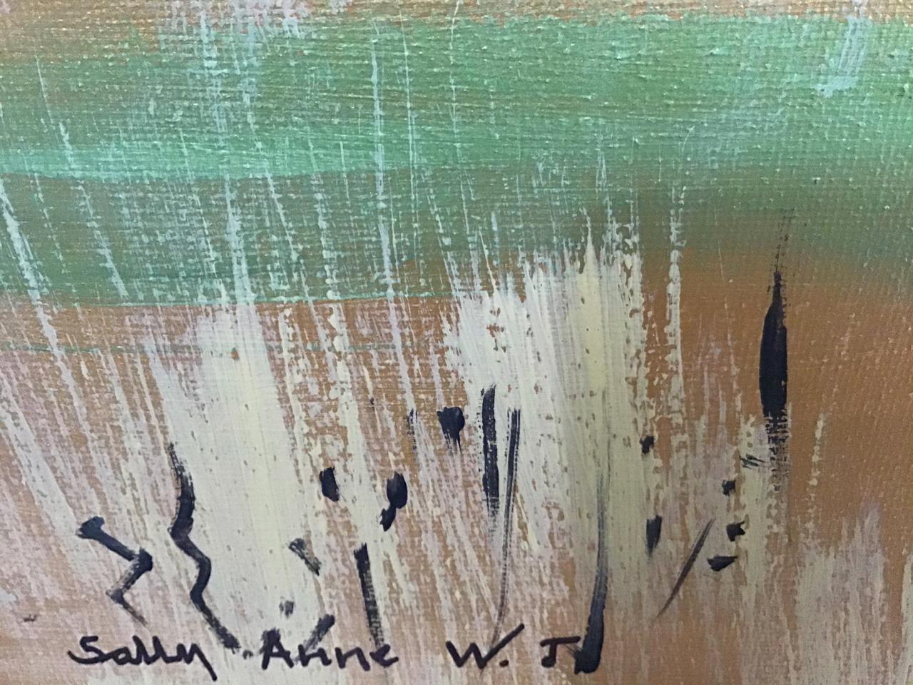 Sally Anne Wake Jone & Peter
Anticiper l'automne (nous faire passer d'un été trop chaud à un hiver qui pourrait être trop froid).
Acrylique sur toile, 61 x 91 cm
Peinture de paysage, peinte 