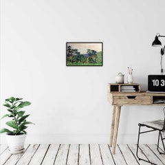 Una vista dalla chiesa di Highnam di Eleanor Woolley, paesaggio, prezzo accessibile, pittura a olio