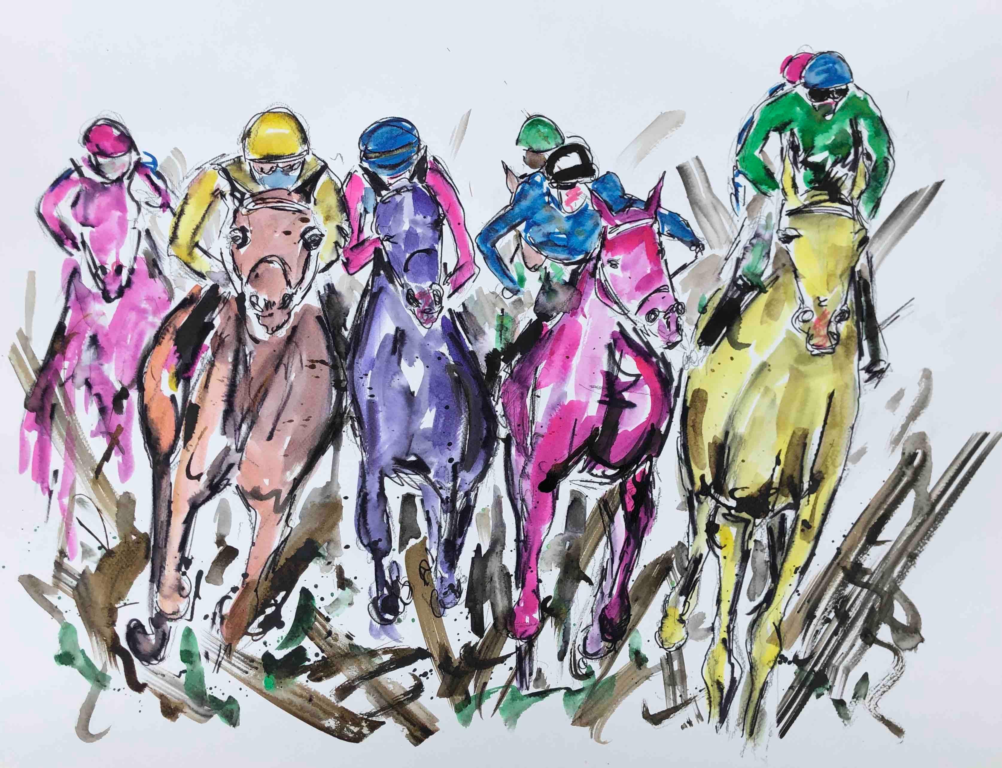 horse racing in mud