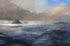 Kim Pragnell, Distant Landfall, Seascape Art, Ladscape Painting, Traditional Art