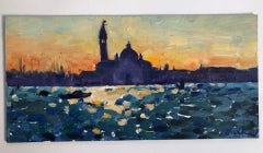 Le lever du soleil de Venise par Grabrielle Moulding, Art brillant, peinture d'origine de Venise