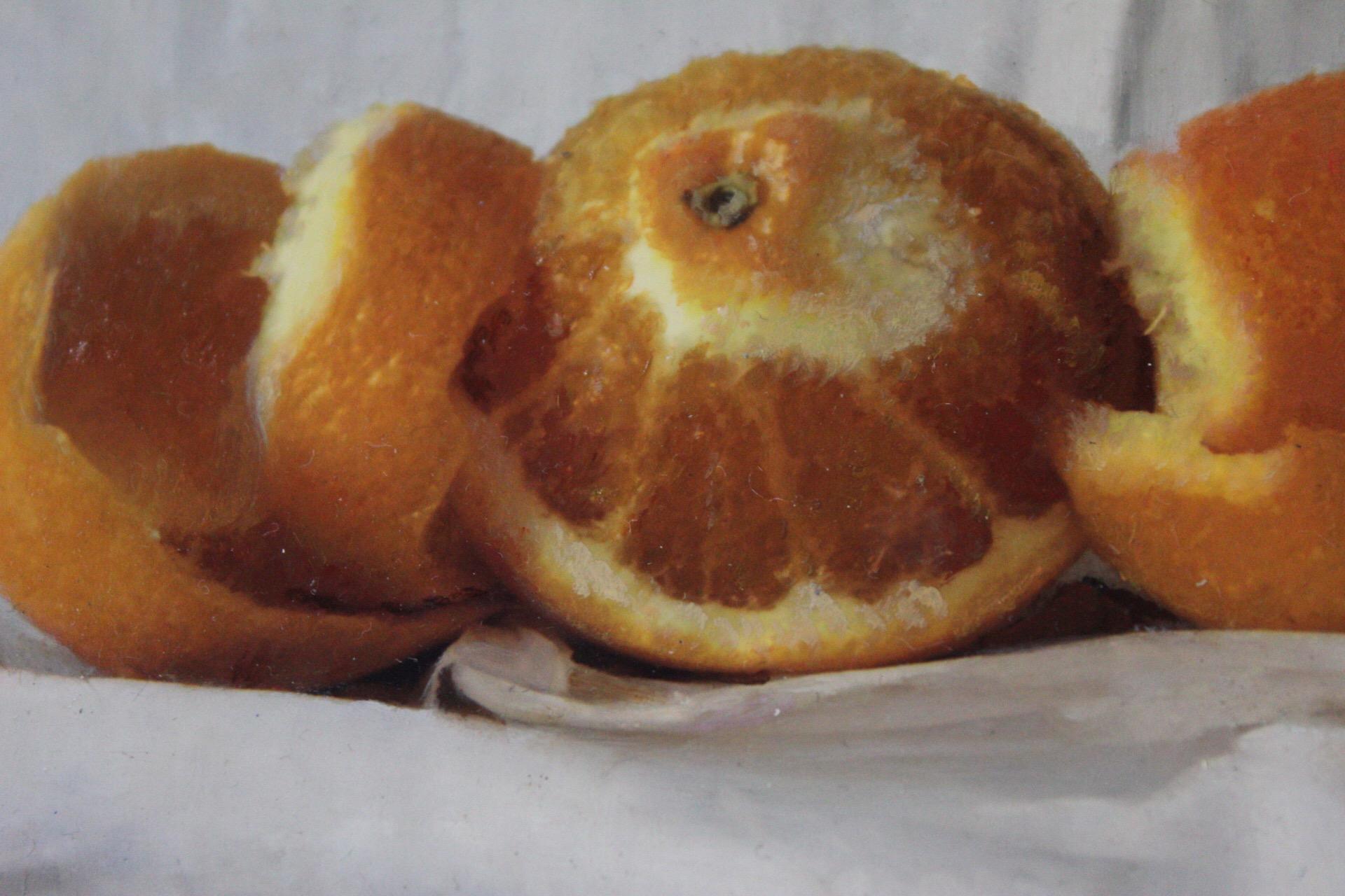 Kate Verrion, Two Seville Oranges, Original Still Life Painting, Contemporary Fo 7
