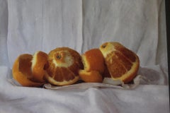 Kate Verrion, Two Seville Oranges, Original Still Life Painting, Contemporary Fo