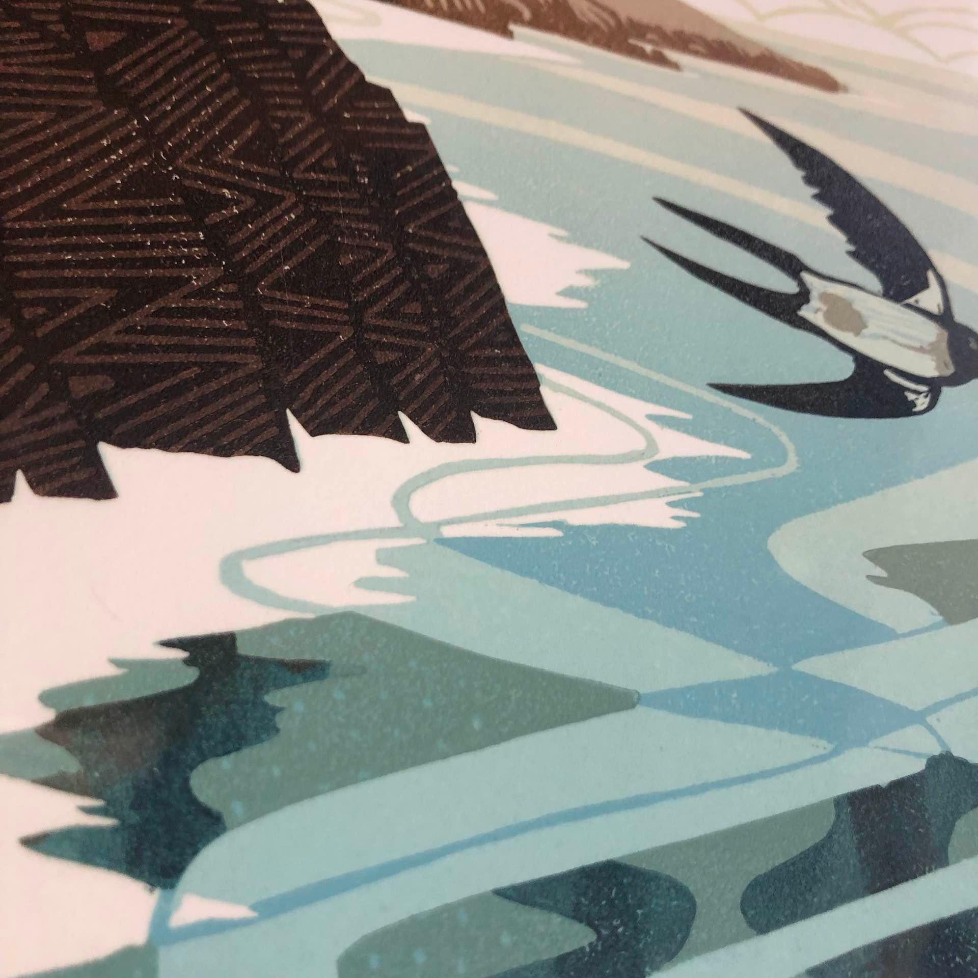 Ian Phillips, Coast Path, Limited Edition Seaside Print, Blue Art, Bold Art 6