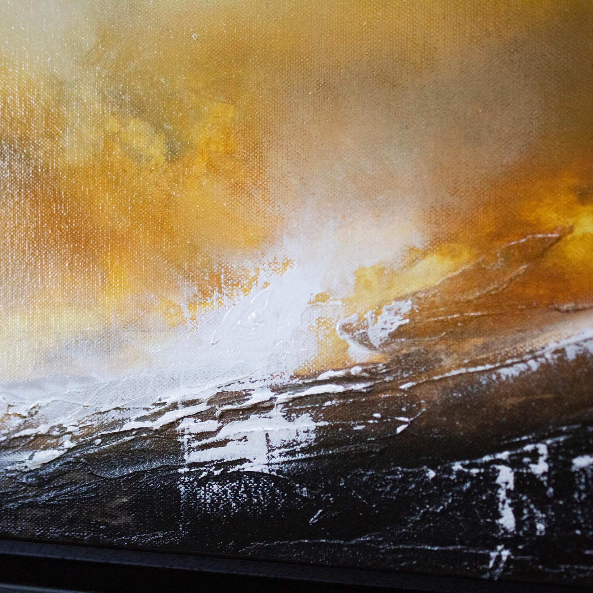Sheryl Roberts
Radiant Outbreak
Original Seascape Painting
Oil and Acrylic Paint on Canvas
Size: H 53cm x W 133cm 
Sold Framed in a Black Box Frame
Please note that in situ images are purely an indication of how a piece may look.

Radiant Outbreak