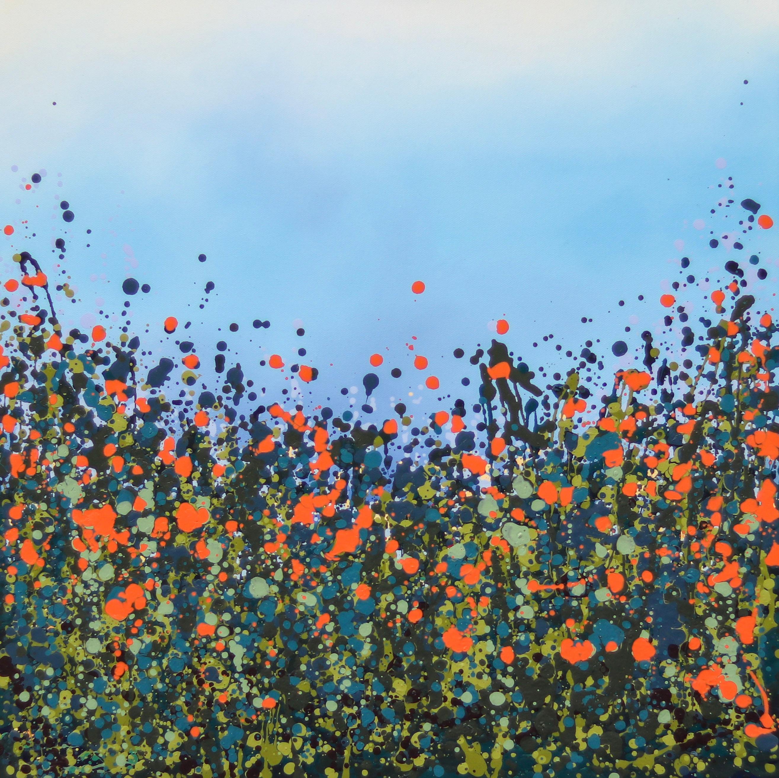 Orange Poppies
Original Abstract Painting
Oil Paint on Canvas
 Image Size: 61 cm x 61 cm x 2.5 cm
Framed Size : 71 cm x 71 cm x 2.5 cm

Orange Poppies is an original painting by Sophie Berger.
Sophie often sketches on the north moors and in Skaigh