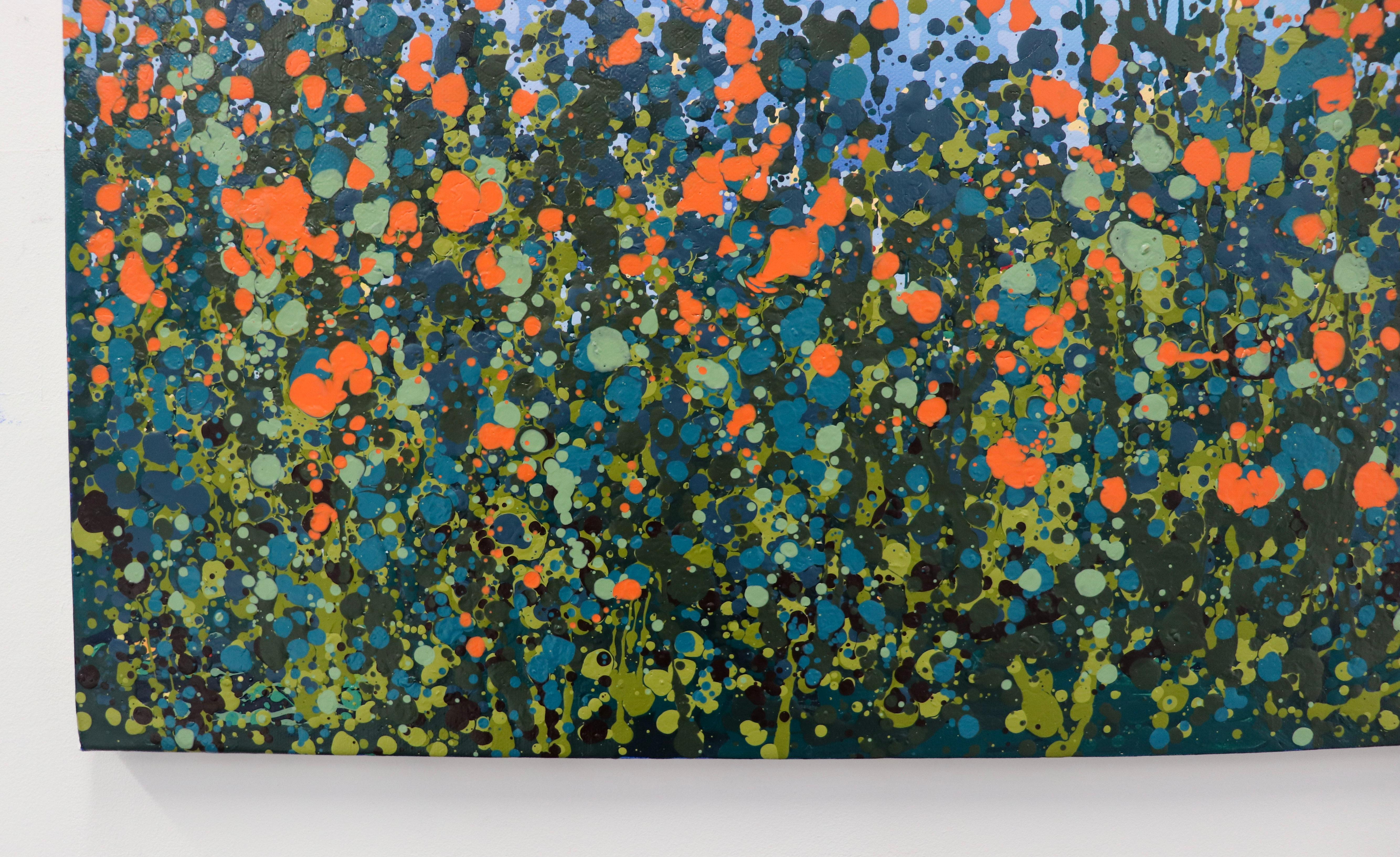 Orange Poppies BY SOPHIE BERGER, Bright Art, Abstract Landscape Painting For Sale 2