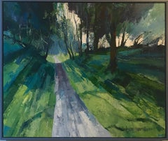 Mike Ibbotson, Avvicinamento a Grim's Ditch Ridgeway, dipinto originale di paesaggio