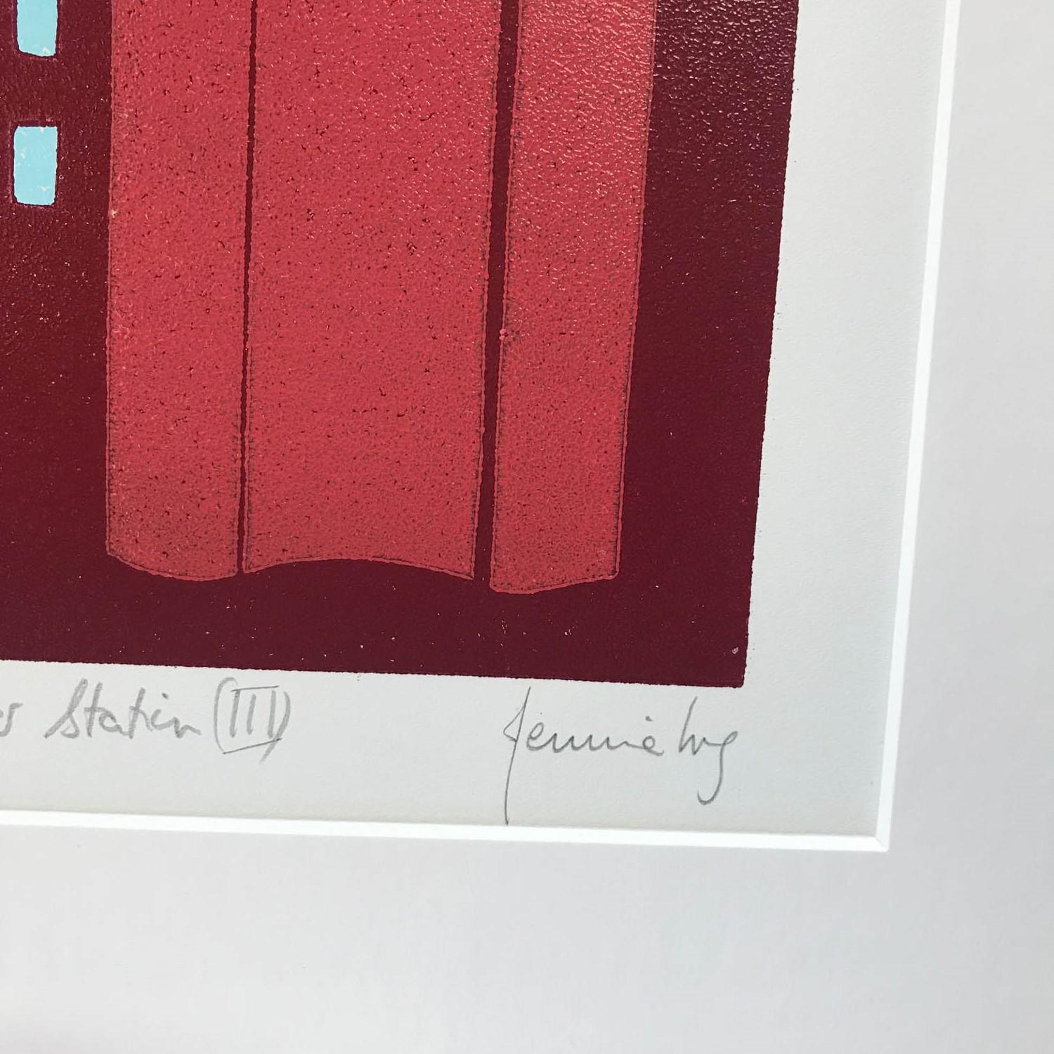 Jennie Ing, Red Battersea Powerstation III, Stampe architettoniche, Arte del paesaggio urbano in vendita 1