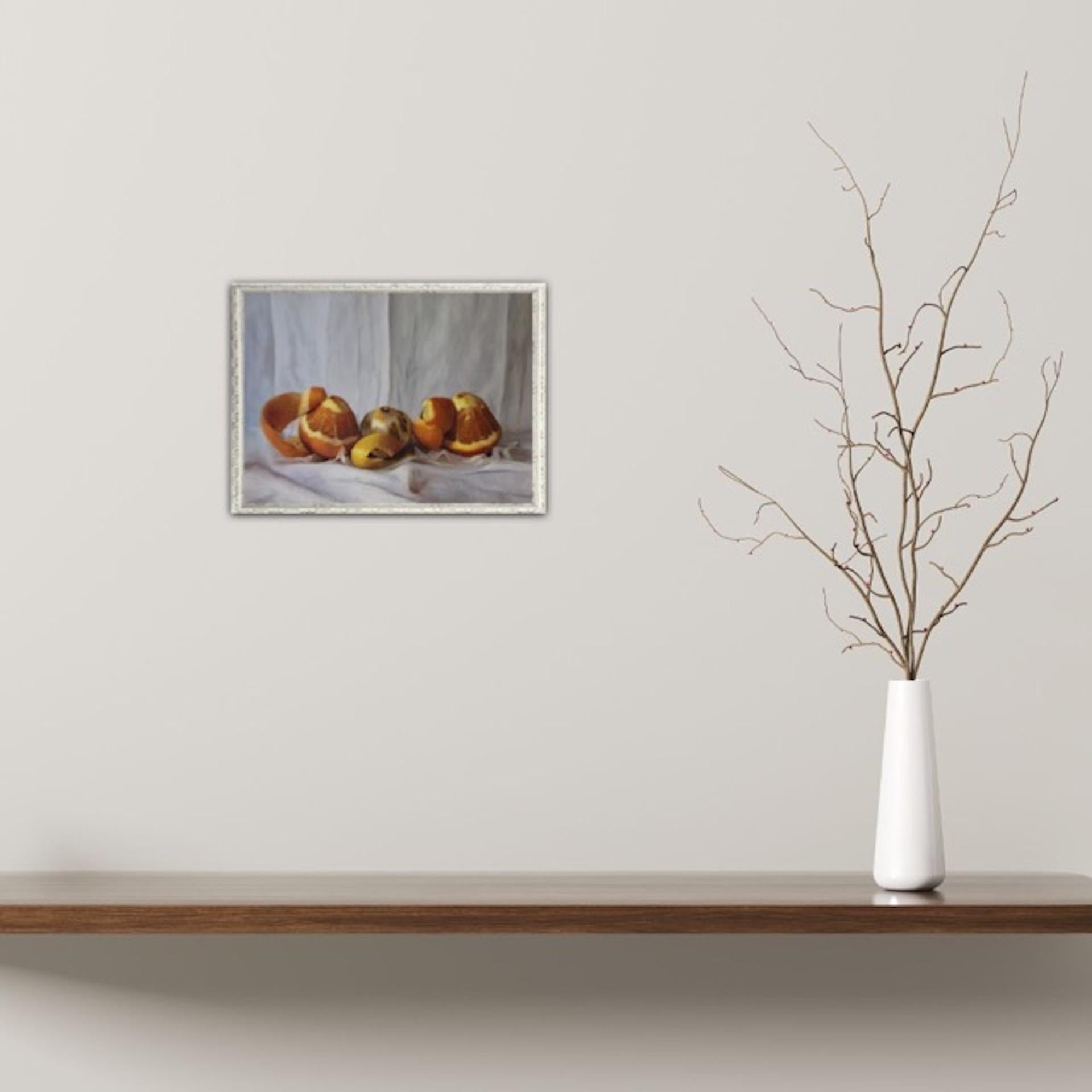 Kate Verrion, Two Seville Oranges and A Lemon, Original Still Life Painting 10