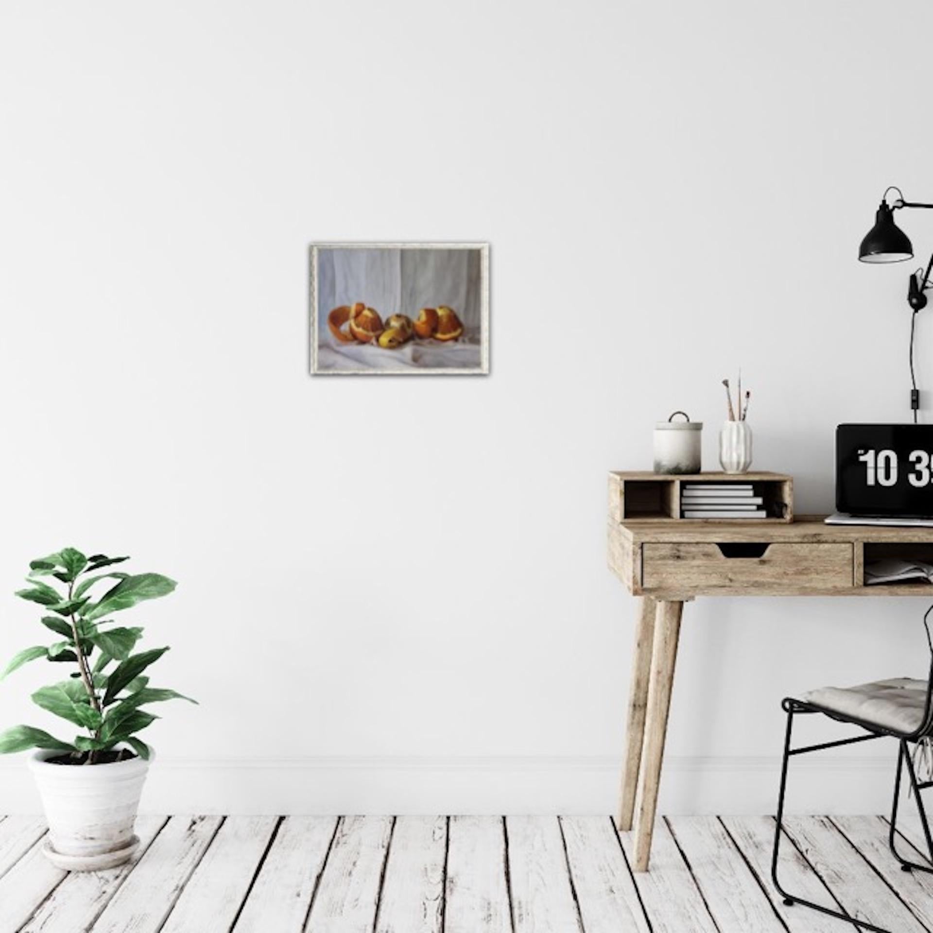 Kate Verrion, Two Seville Oranges and A Lemon, Original Still Life Painting 9