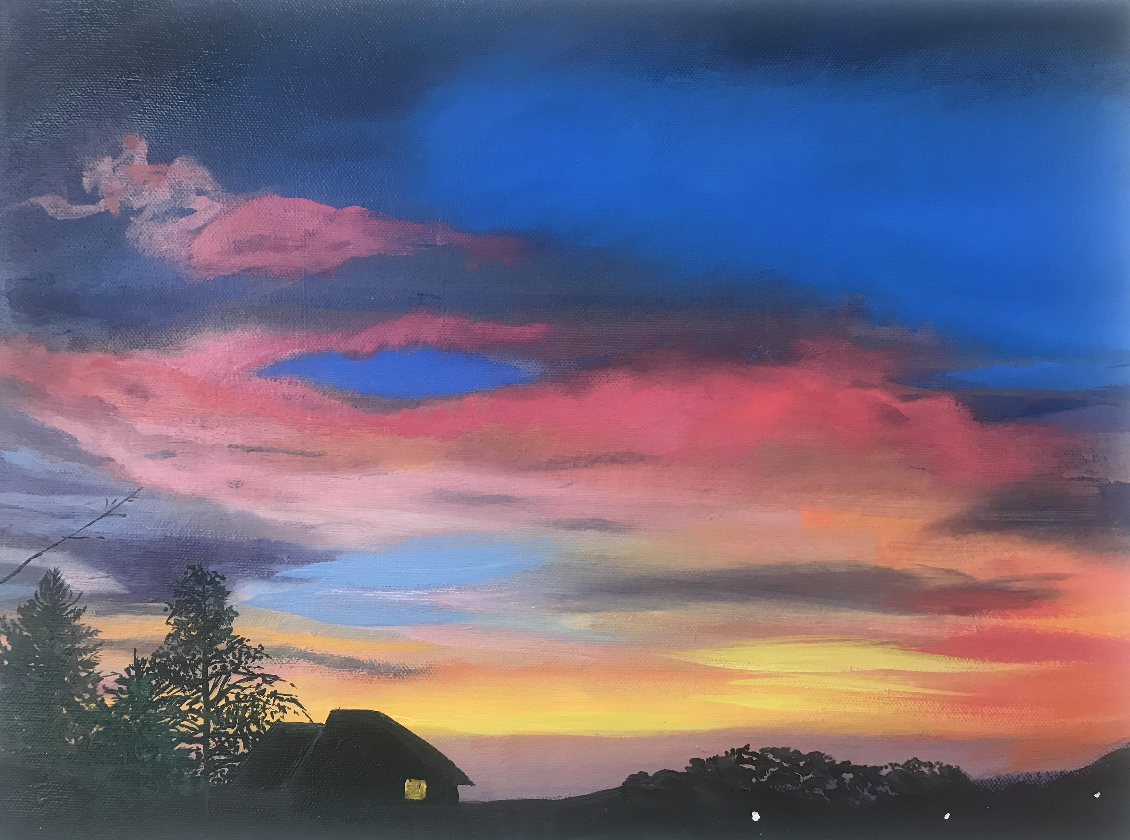 Daisy Clarke, Home, Original Landscape Painting, Bright Art, Impressionist Art