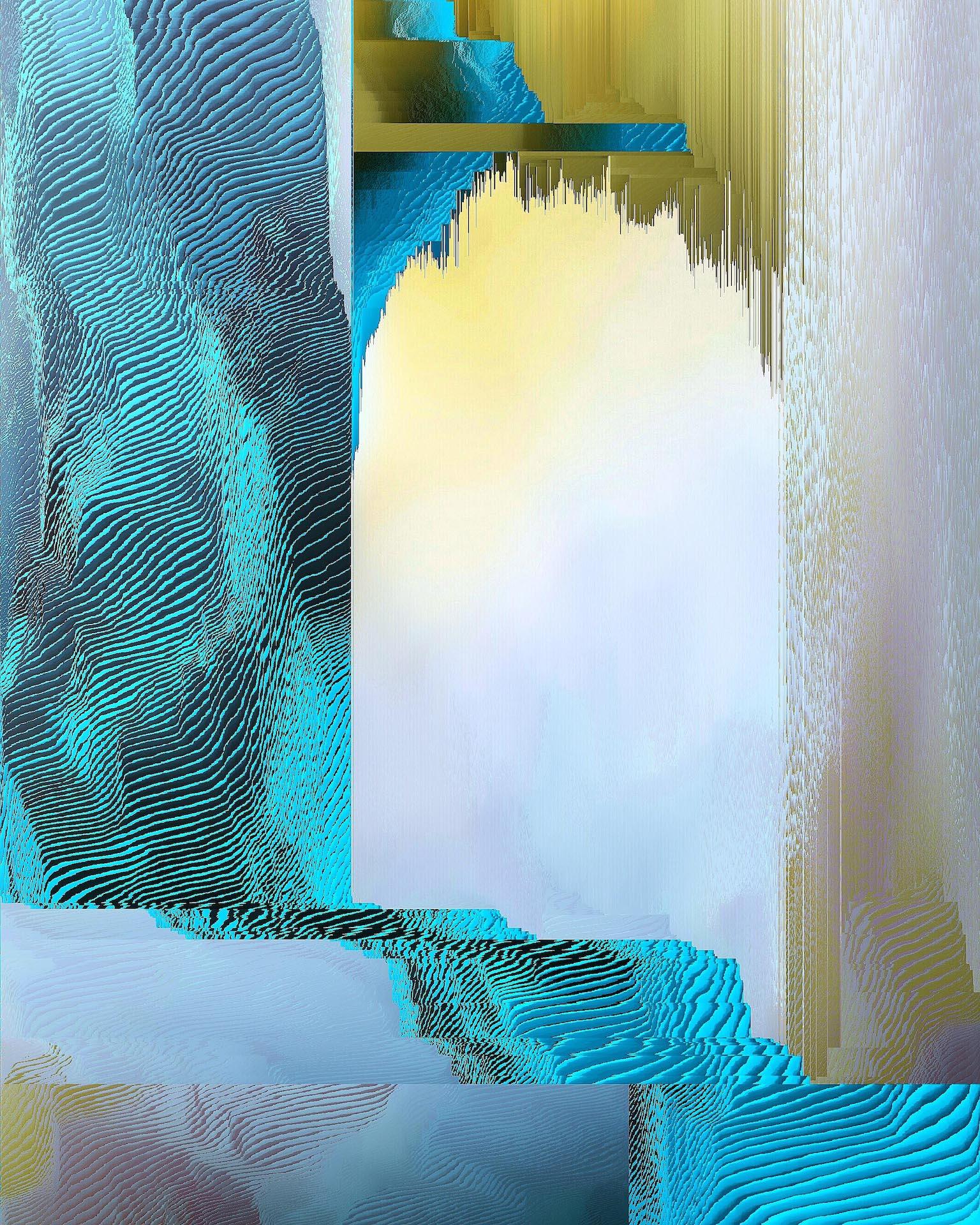 Katie Hallam, Blue Haze, Stampa astratta in edizione limitata, Fotografia geometrica