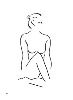 Nude Drawing from Series 7 No.2D BY DAVID JONES, Minimalist Figurative Drawing