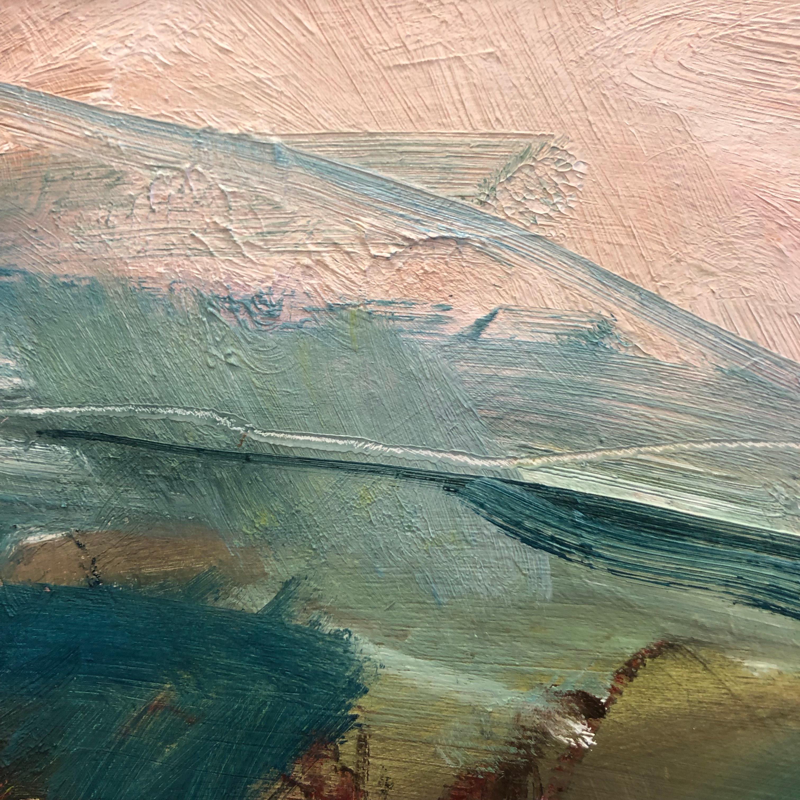 Jemma Powell, Pink Cotswold Sunset, Bright Original Landscape Painting 5