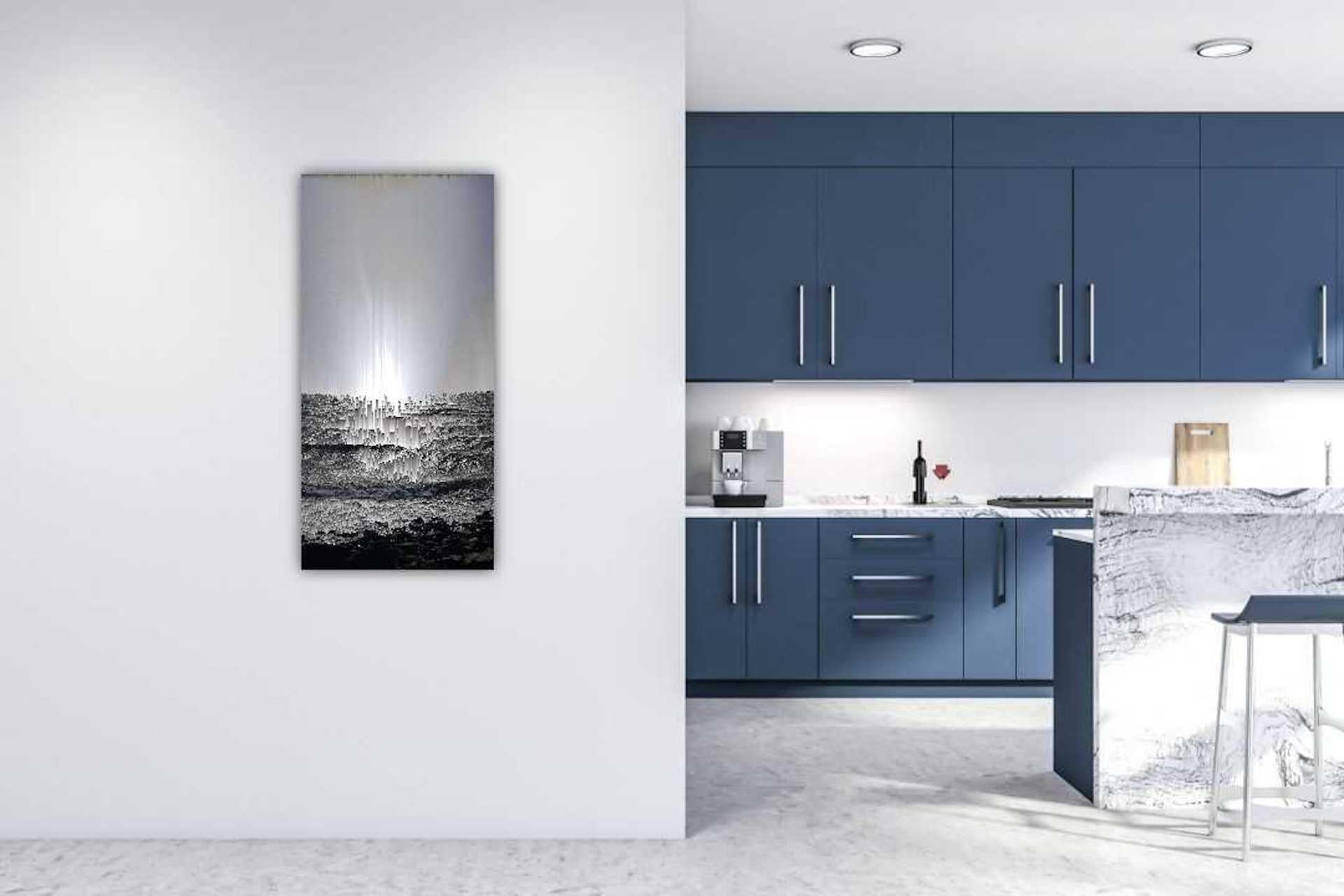 Silver Sea, Katie Hallam, Stampa paesaggio marino, Opera d'arte in edizione limitata, Arte digitale in vendita 1