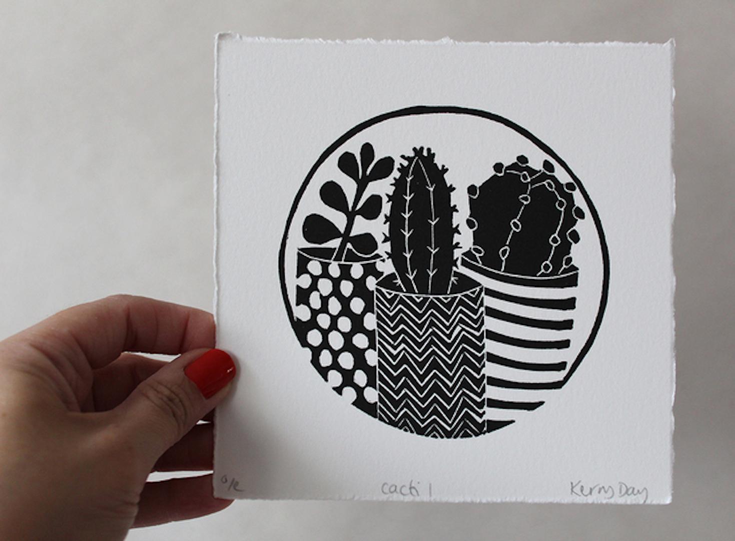 Kerry Day
Cacti 1
Open Edition Linocut Print on Somerset Paper
Image size: H 10cm x W 10cm
Sheet Size: H 14cm x W 14cm
Titled and signed by the artist

Cacti 1 is an open edition linocut print by Kerry Day. This piece is part of Kerry’s series of