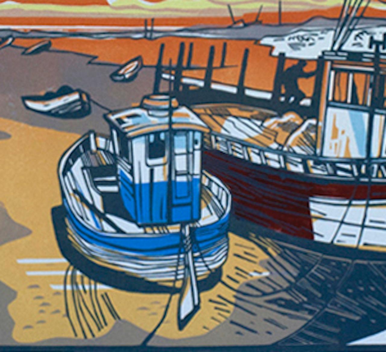 Colin moore, Brancaster, Sea Art, Contemporary Seascape Print, Norfolk Art - Gray Still-Life Print by Colin Moore