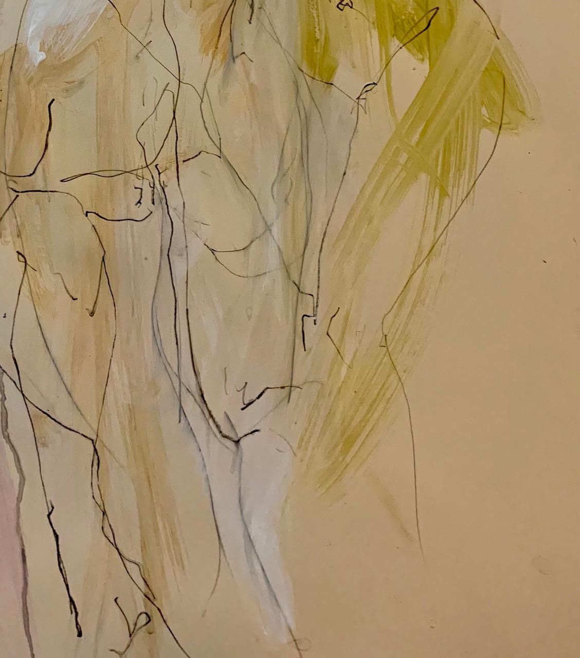 Judith Brenner, Sophie Dancing 1, Original Figurative Art, Abstract Sketch Art For Sale 1