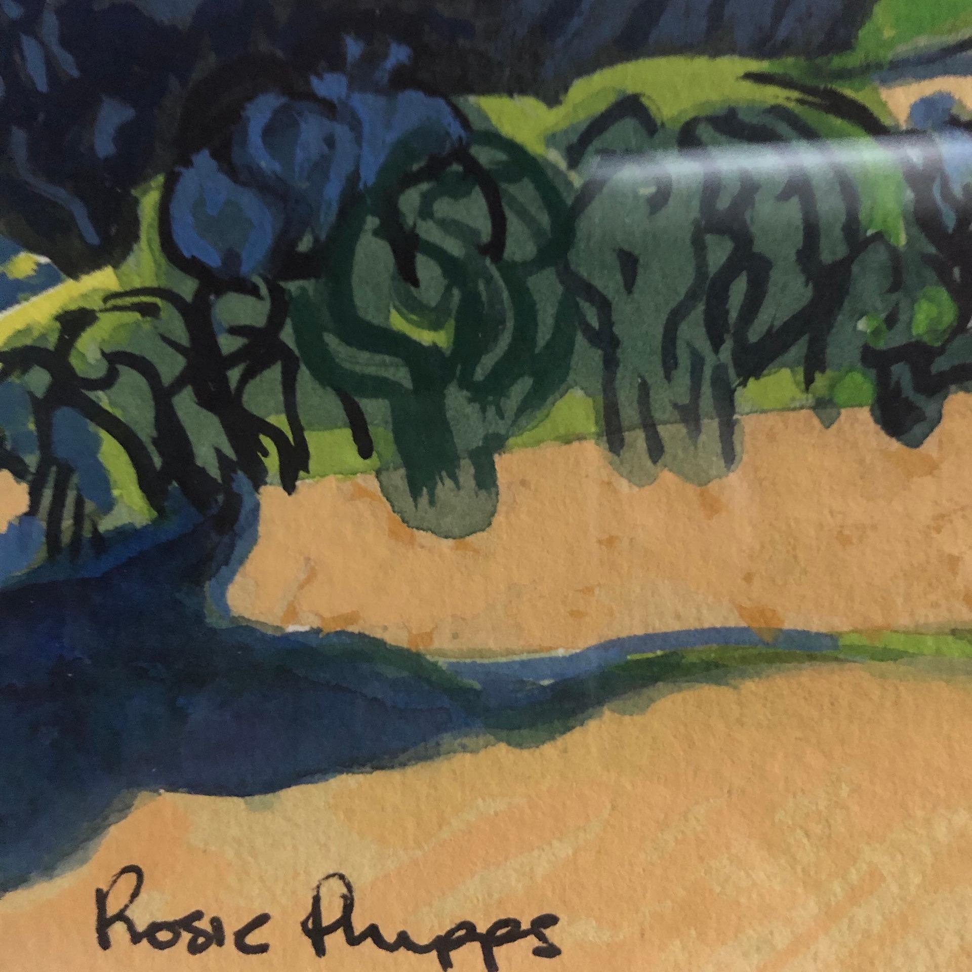 Rosie Phipps, Cotswold Light, peinture originale à l'aquarelle de paysage en vente 3