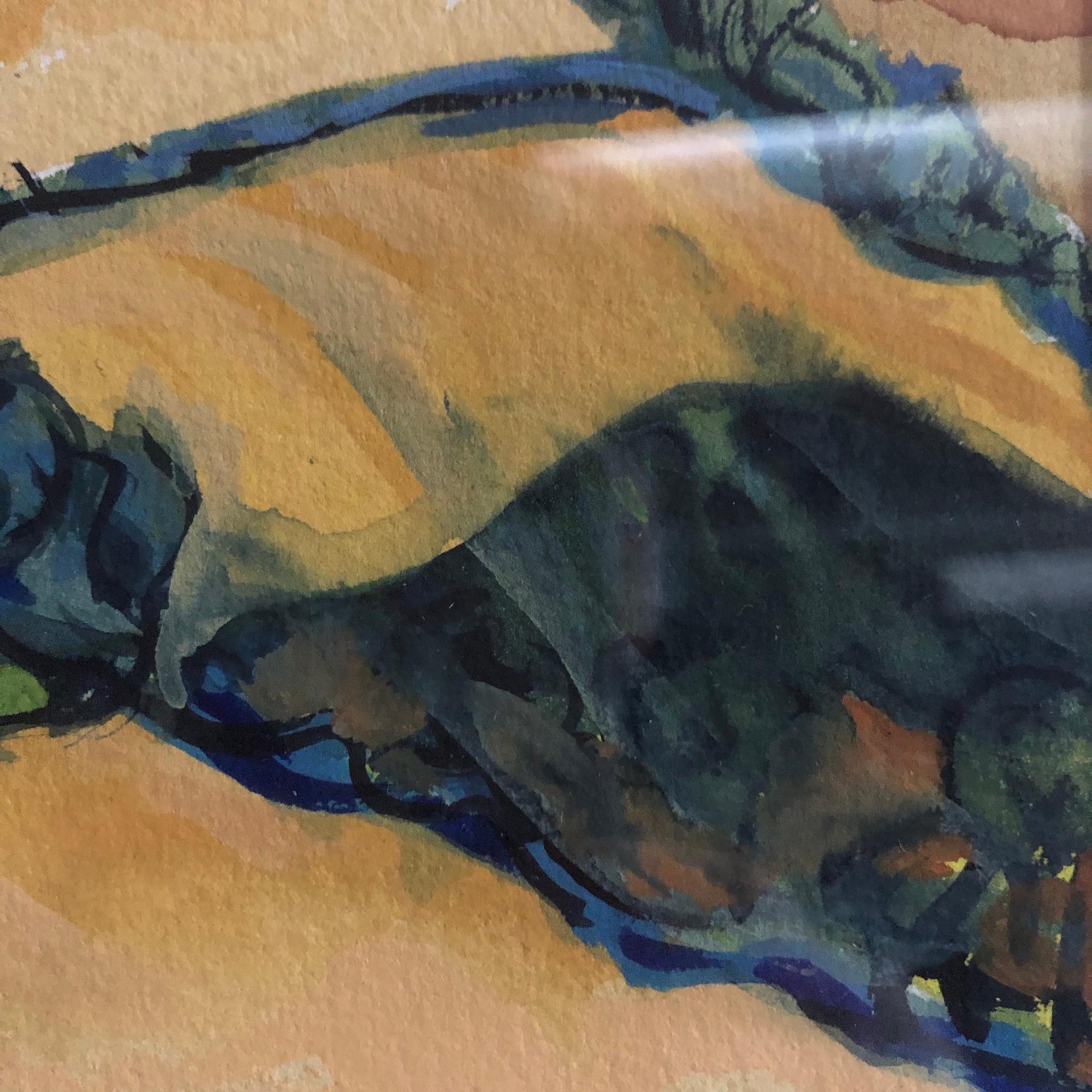 Rosie Phipps, Cotswold Light, Original Watercolour Landscape Painting For Sale 1