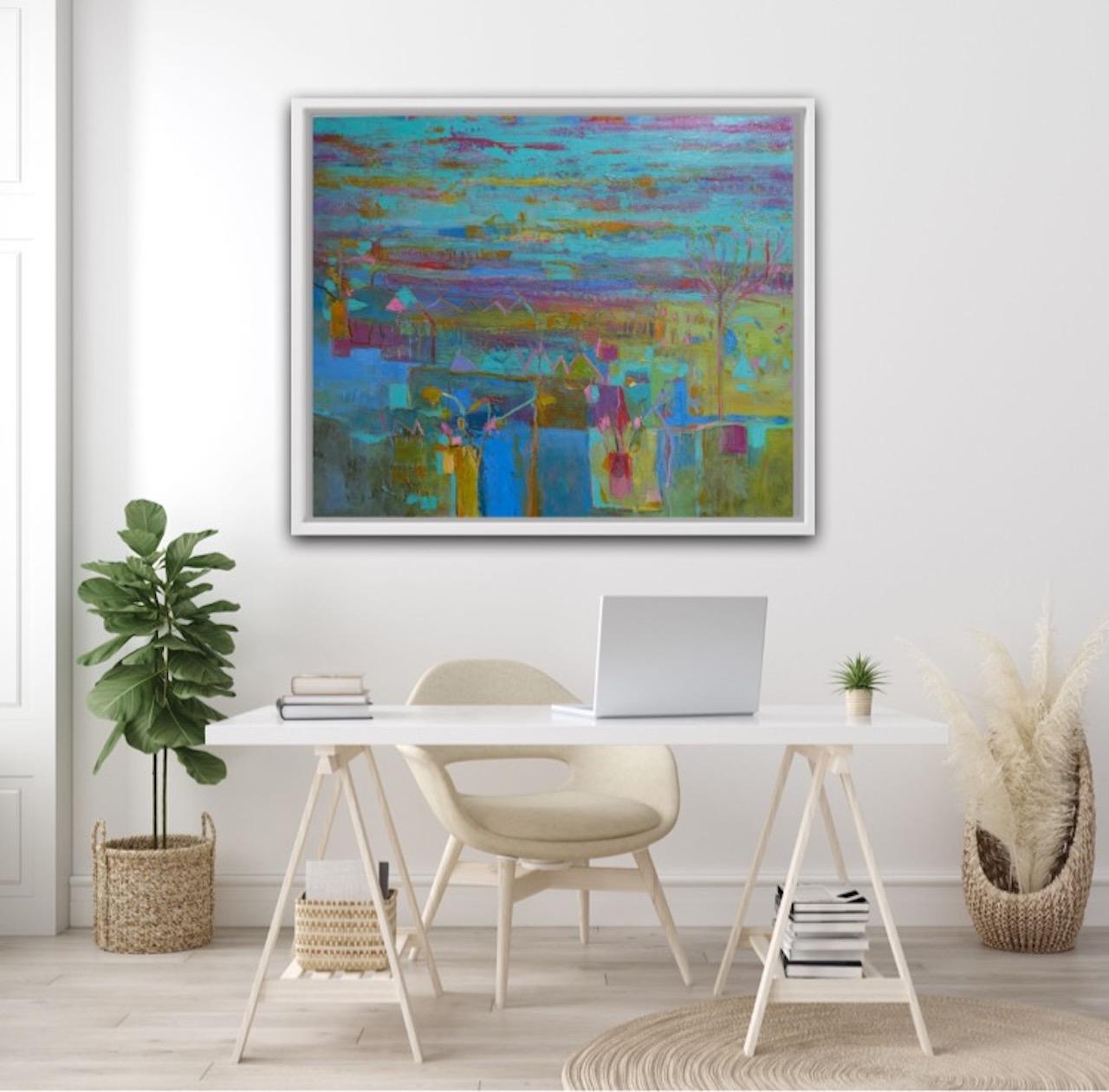 Sea Garden, Teresa Pemberton, Original Abstract Seascape Painting, Bright Art For Sale 3