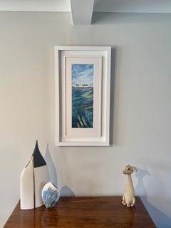 Anya Simmons, Blue Ridge Valley, peinture originale de paysage en techniques mixtes