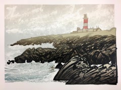 Ian Phillips, Faro, Stampa paesaggio marino in edizione limitata, Arte Costiera, Mare