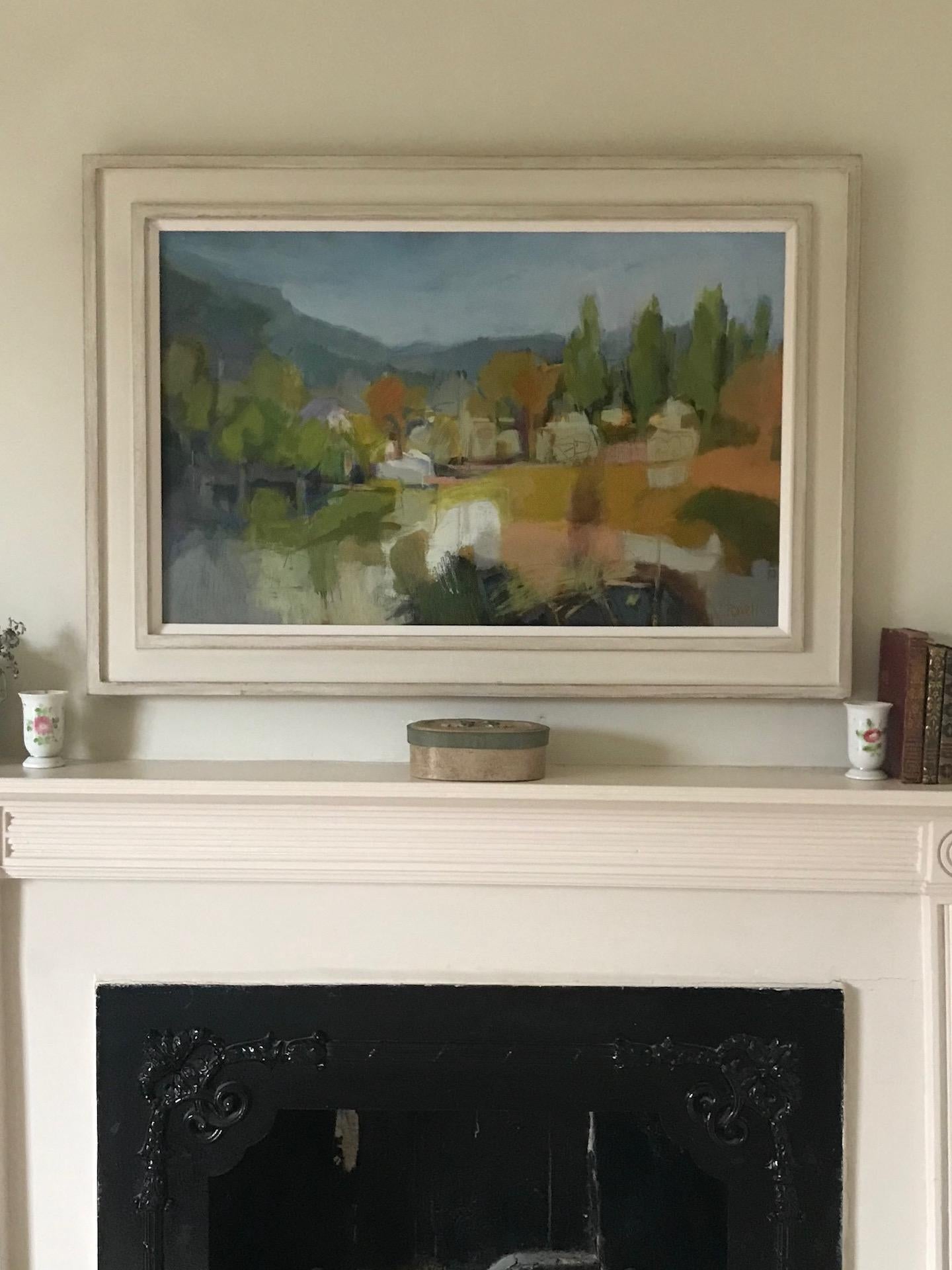 Lucy Powell
Umbrian Landscape
Original Oil Painting
Oil Paint on Canvas
Image Size: H 50.8cm x W 76.2cm
Framed Size: H 60.3cm x W 85.7cm x D 4cm
Framed in a White Wood Effect Frame

Umbrian Landscape is an original painting by Lucy Powell. The