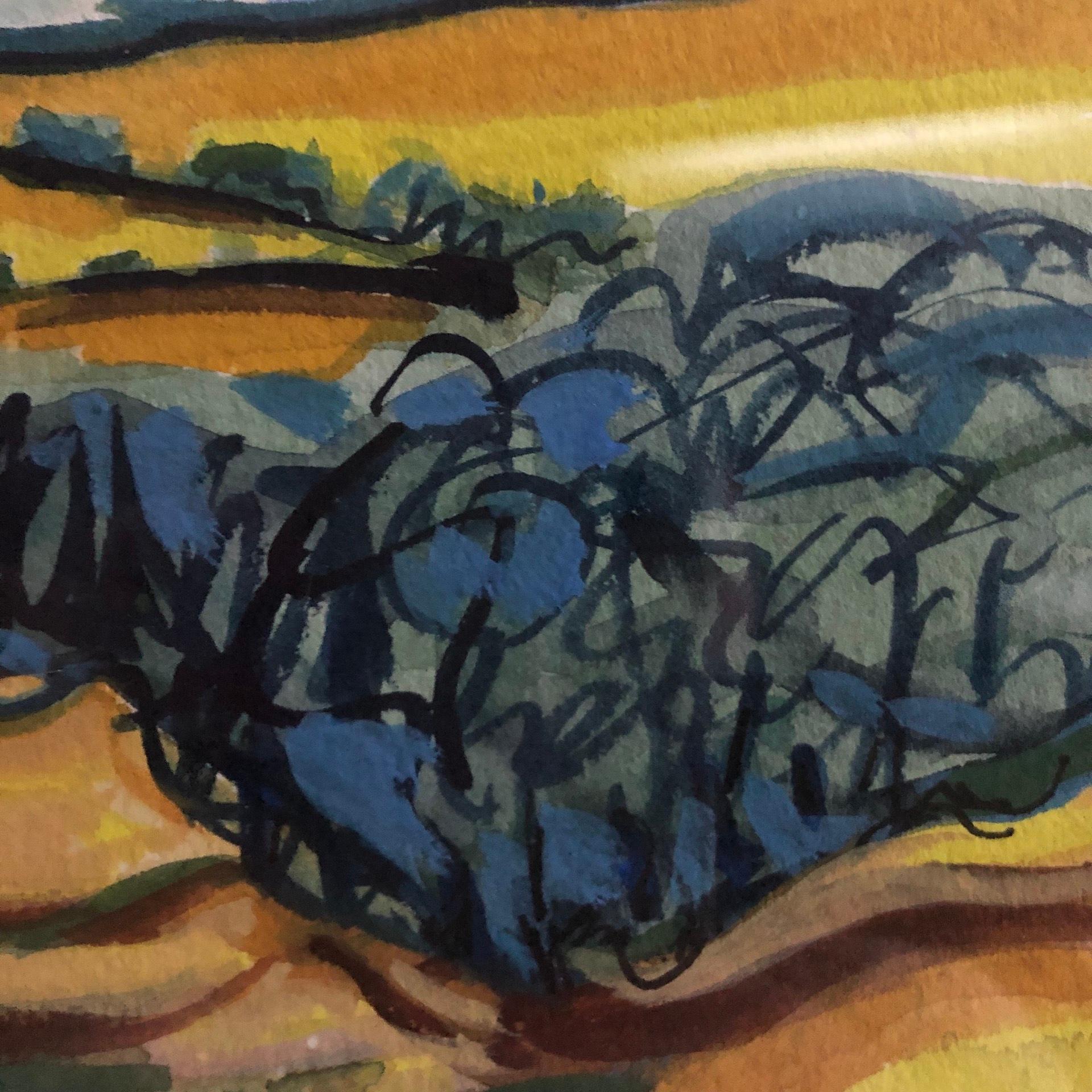 Rosie Phipps, Green Fields, Original Impressionist Landscape Painting Bright Art 6