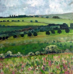 Eleanor Woolley, A View From Rollright, Original Naive Landscape Painting 