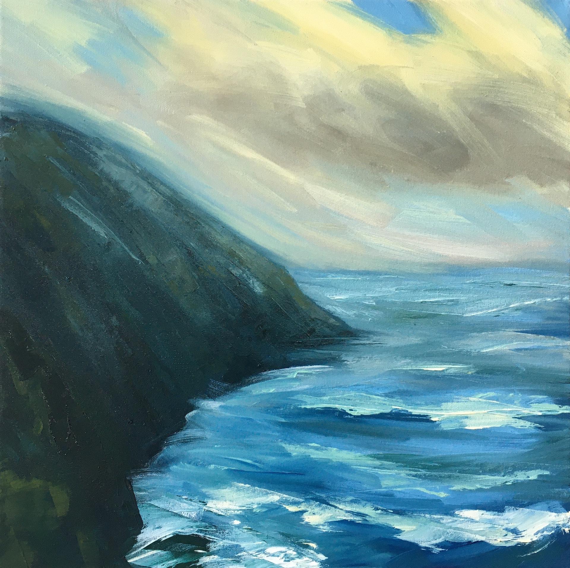 Suzanne Winn, Whitehead Sands III, Original Seascape Painting, Affordable Art