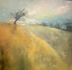 Shirley Kirkcaldy, Warte auf den Frühling, Original-Landschaftsgemälde, Naturbaum