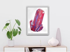Chris Keegan, Red Gemstone, Limited Edition Print, Bright Art, Cubist Art, Happy