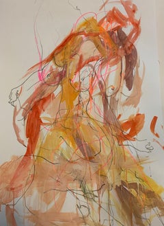 Judith Brenner, Sophie Dancing 2, croquis d'origine d'un nu impressionniste abstrait