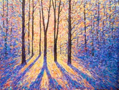Lee Tiller, Fin del día, Pintura original de paisaje, Obra de arte impresionista