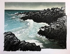 Ian Phillips, North Shore Swell, estampe de paysage marin en édition limitée, contemporain