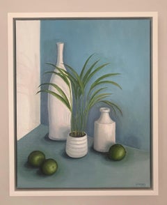 Jonquil Williamson, Pots with Limes & Plant, Original Still Life Painting
